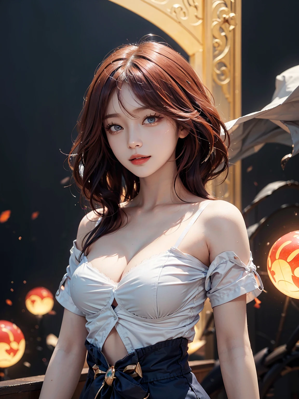 perfect breasts, large breasts, round breasts, cleavage, off shoulder, perfect shoulders, bare shoulders, detailed collarbone, perfect collarbone, sleeveless, no sleeves, nude, completely nude, no dress, no cover, undressed, bra only, underwear, (dotted bra:1.3), strapless, no straps, strapless bra, mini bra, micro bra, expert shading, perfect shadow