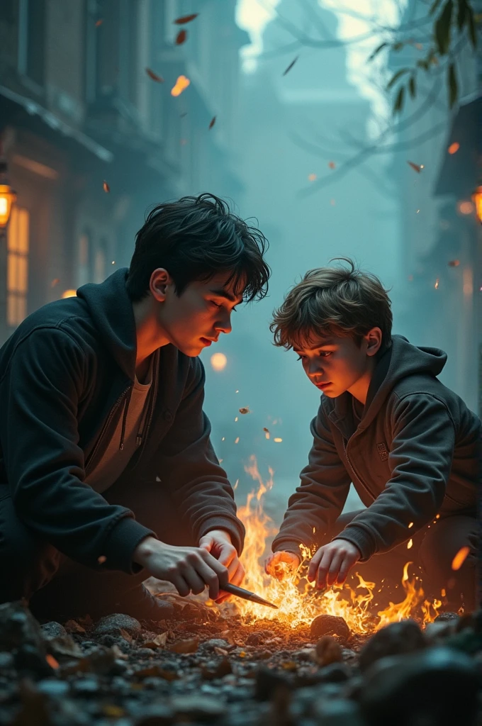 Harry Potter and Percy Jackson are fighting 