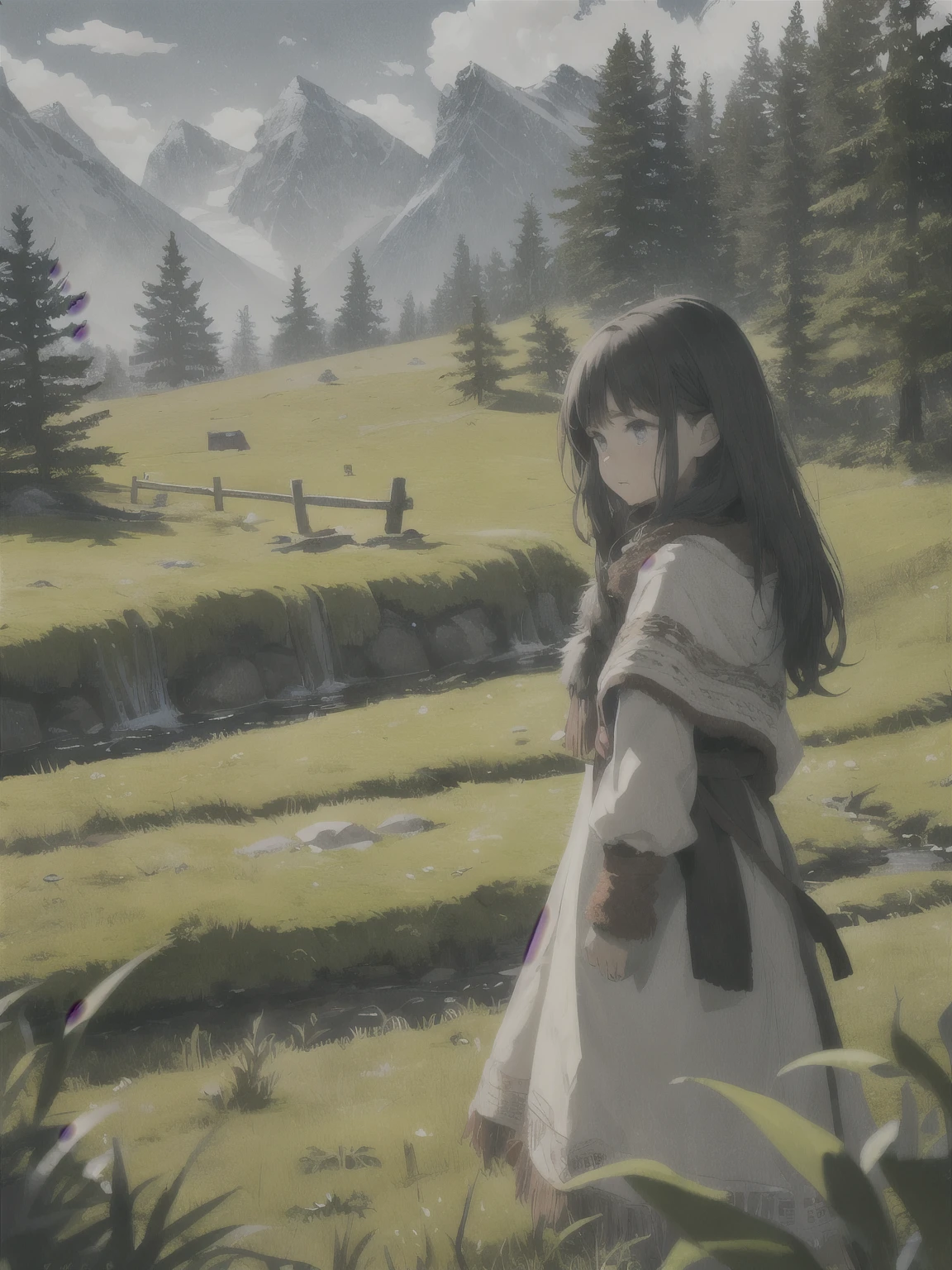 Eight-year-old Elara lived in a small cabin on the outskirts of Frosthaven with her father, Magnus. The cabin was a sturdy log structure, with fur rugs and handmade quilts draped over the furniture to fend off the biting cold. Despite the warmth inside, an unsettling chill seemed to linger, as if the cabin itself held a secret that refused to be uncovered.