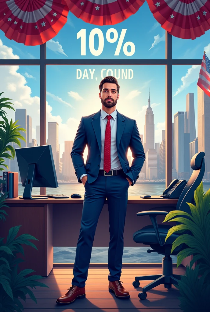 I am a stock broker, so create a image where they will see 10% discount with limited time offer in the occasion of this indipendence day