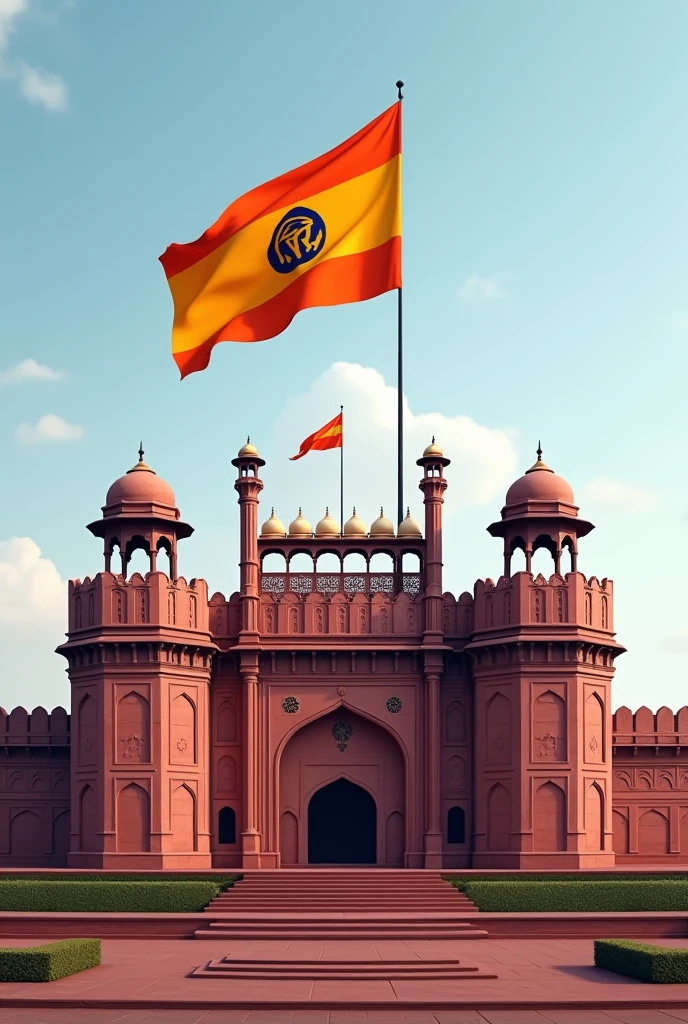 Nishan sahib on Red Fort