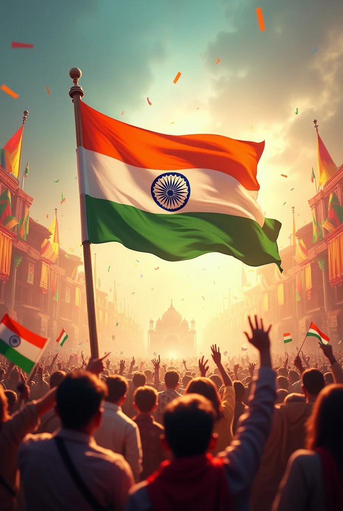 An Indian flag image with celebrating 78 independence day 