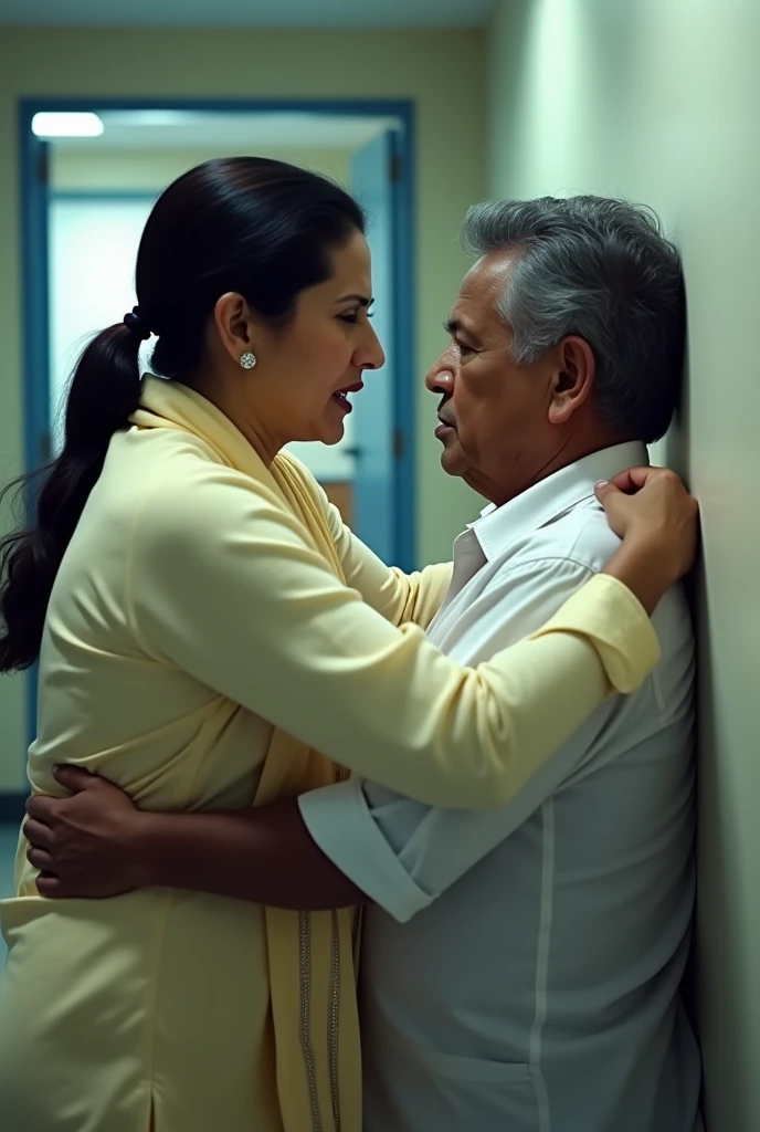 Mamta banarjee choking doctor against a wall