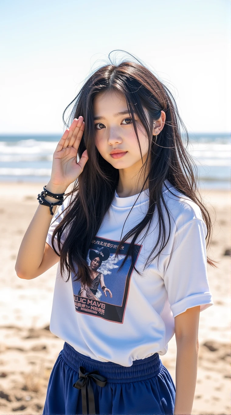 リアルなphotograph、Pay attention to the face of the cute idol high school girl、bikini、Beautiful way to sit , M-shaped feet, photograph,
