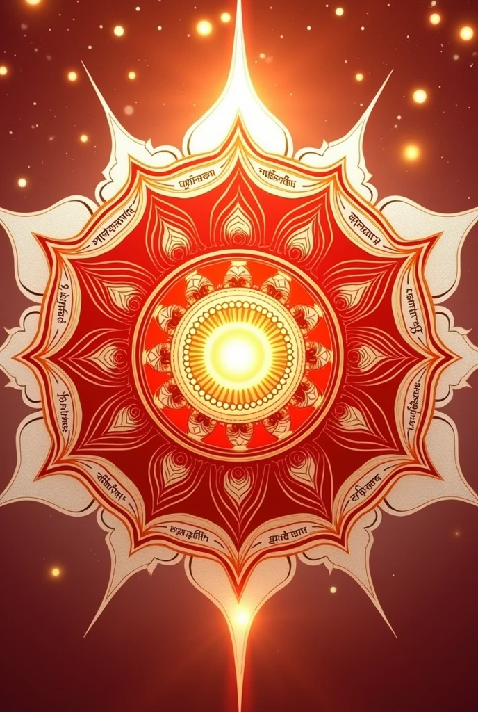 A DP which has a red and white background with Suryavanshi Chakra and Hindu written on it in red color and Gayatri Mantra written around the chakra.