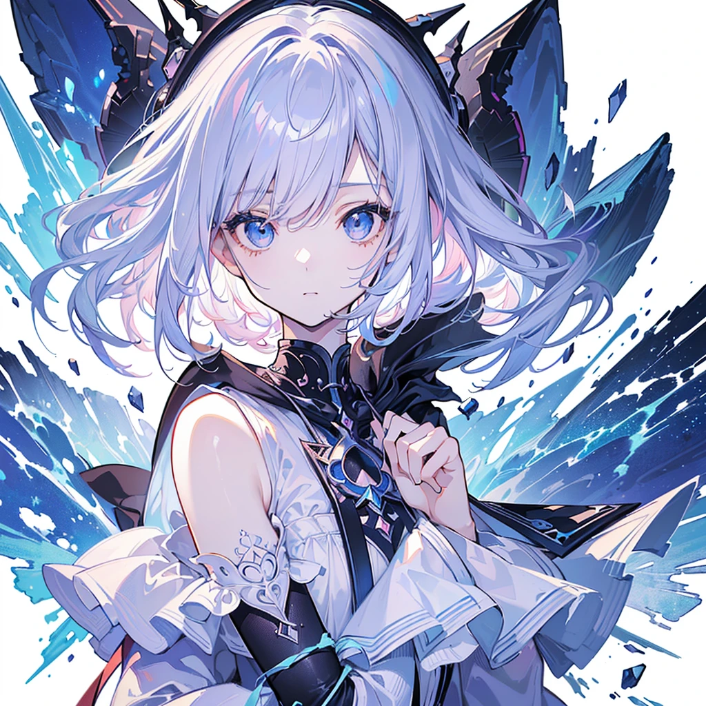 1girl,Depth of subject、Full HD、Delicate lines、(((Masterpieces、Highest quality、Masterpiece、Official Art、Super detailed、Dynamic composition、Triangular composition、Square Composition、S composition、X Composition、Perfect Anatomy)))、Anime Style、Original Hairstyle and Hair Color、Cute Original Clothes、White background、