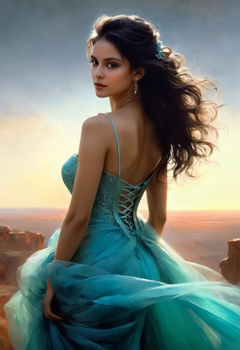 fluorescent horizon, color field painting, sense of depth and intrigue, digital brushstrokes, The elegance of Jeremy Mann's detailed pencil drawings - , illustrations Art by Giovanni Boldini, Bastien Lecouf-Degarme, Carn Griffiths, E. Abramzon, Raphael, Caravaggio, Coby Whitmore , Titian, Leonardo da Vinci, hyper-realistic 8k motion fierce background, most beautiful bride