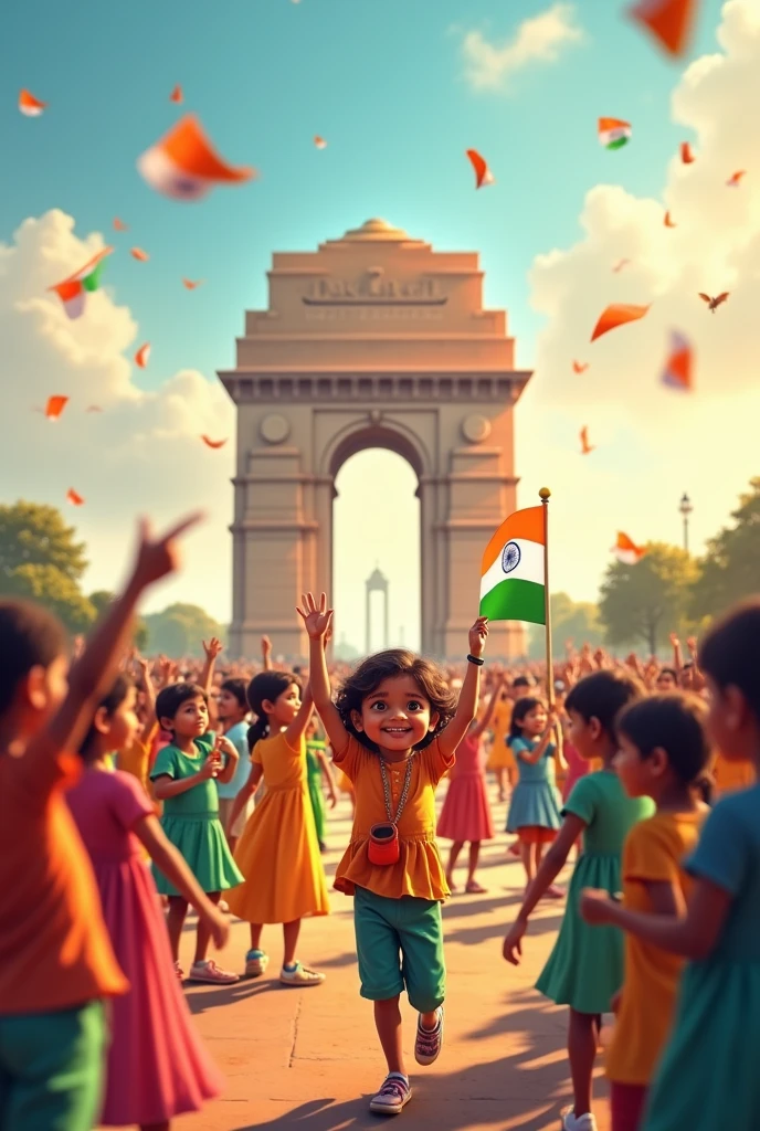 Indipendent day 2024
Kids celebrating, India gate