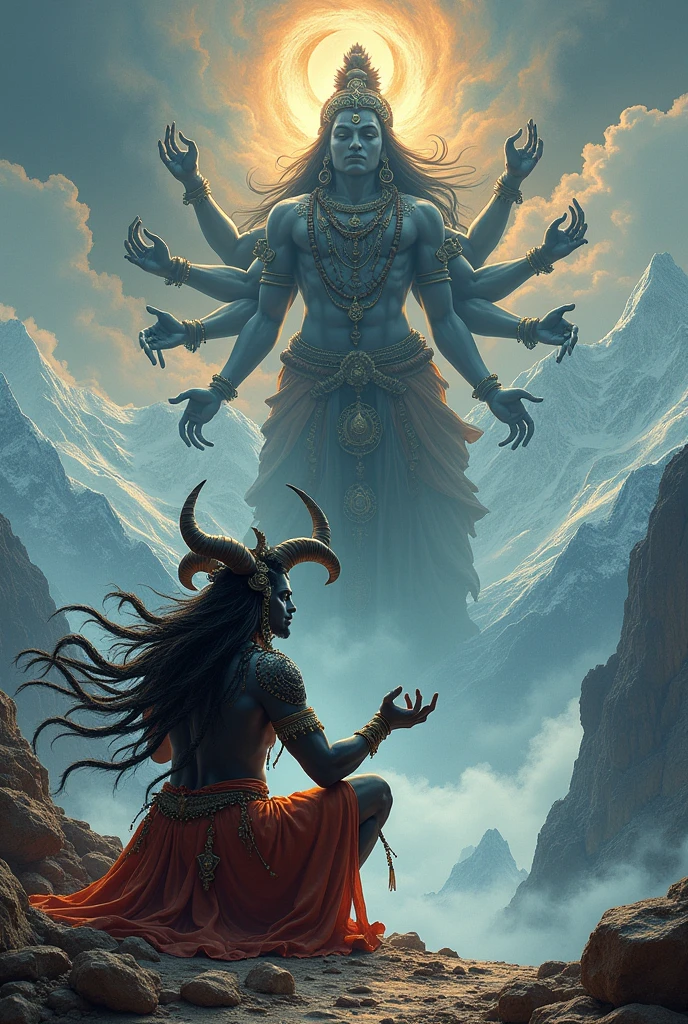 Ravana worshiping load shiva