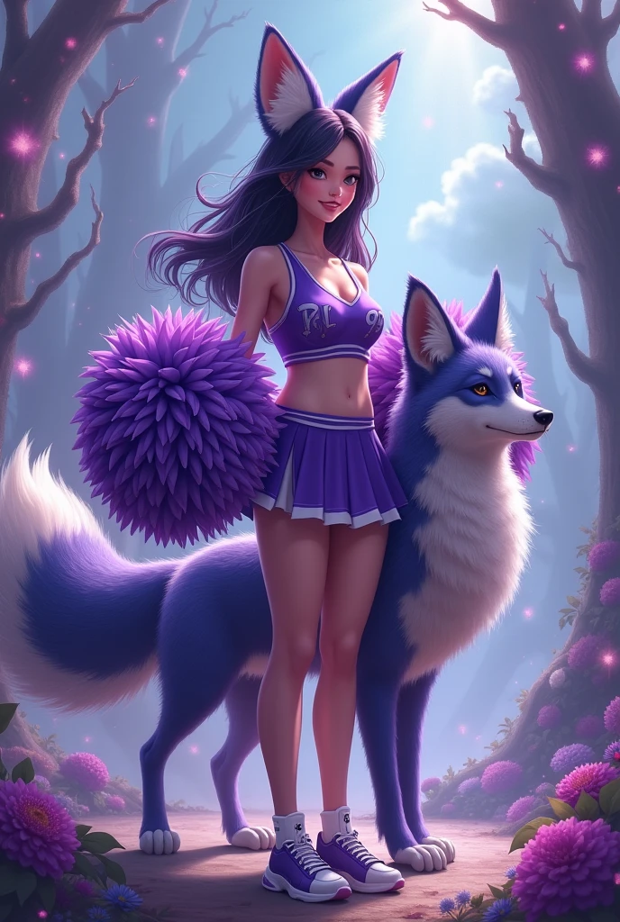 Purple cheerleader, 9-tailed fox
