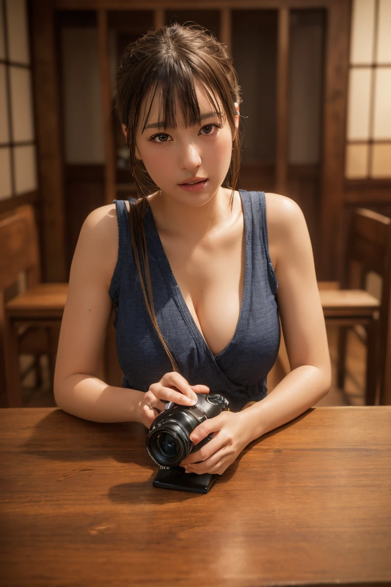 (Tabletop:1.3), (8k, Realistic, RAW Photos, Highest quality: 1.4), Japanese, (one person&#39;s), Beautiful Face, (Realistic face), (Black Hair), Beautiful hairstyle, Realistic eyes, Beautiful attention to detail, (Realistic skin), Beautiful Skin, charm, 超High resolution, 超Realisticな, Very detailed, Golden Ratio,. (3. Jill:1.5), (Sony Alpha 1, 50.1 megapixel full-frame CMOS sensor, 8k video recording function), (Telescope Lens), (Realistic),(8k, 超High resolution, Highest quality, Tabletop:1.2),Very detailedな,Beautifully detailed face, Complete Anatomy,(Beautiful attention to detail:1.3),smile,Very delicate and beautiful, Very detailed, Hmph, Unity, 8k Wallpaper, wonderful, In detail, Very detailedな, High resolution, Very detailed, Very detailed目と顔,Wet, ((luxury:1.1)),((Colorful micro bikinis.1)), [ponytail],(Big Breasts, Cleavage.3),