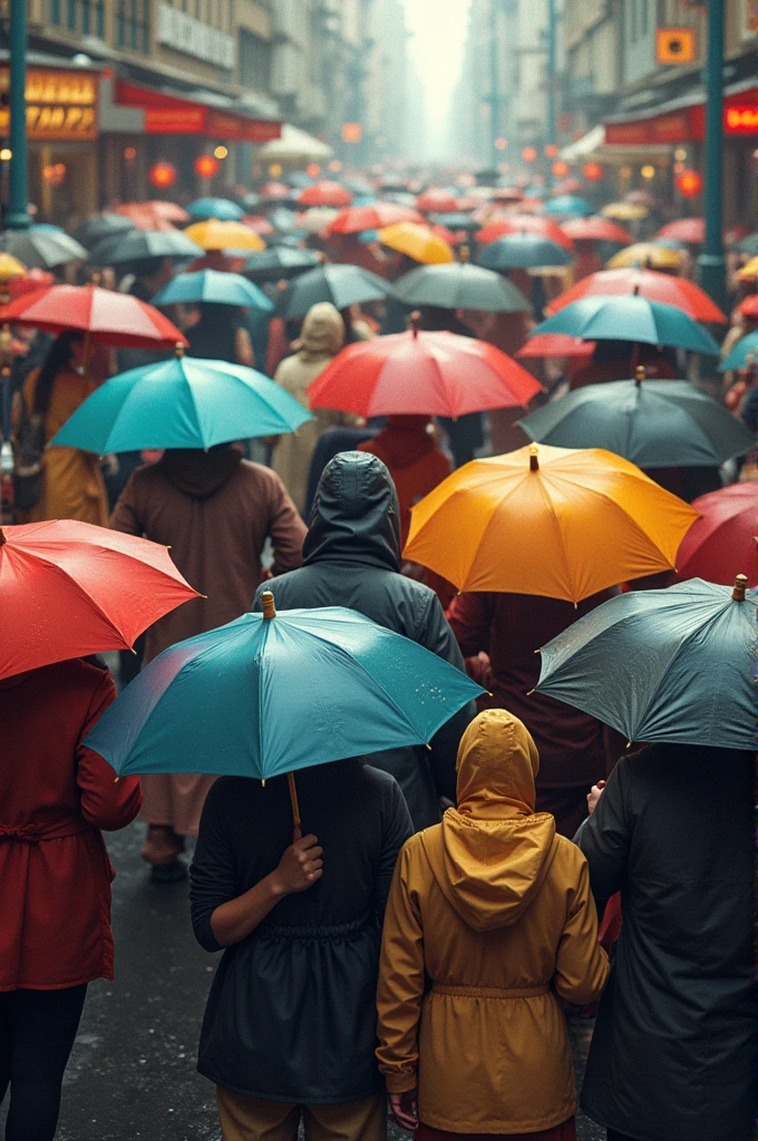 group of people in the rain protesting