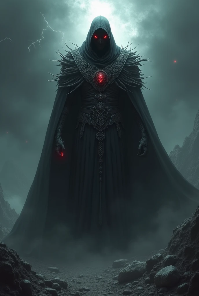 Dark souls, Dark knight,Dark God of darkness,wear dark black clothes Red eyes in face
