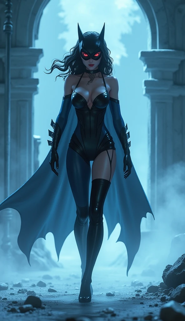 (0815) Today's 3D anime art:sensual catwoman crawling in Mr. Freeze's Mysterious Foggy Room