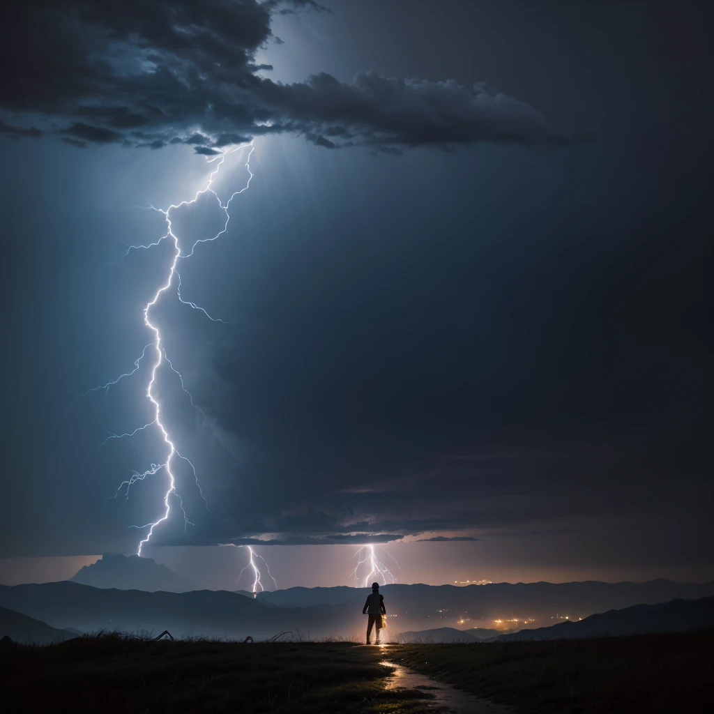 God with lightning in the background written pagod