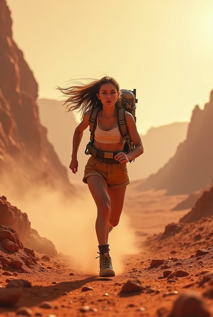 Teenage girl small breast running mars