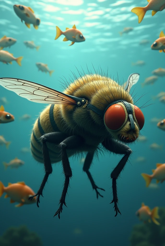 A fat sumu ringer fly with a parasuit in a scool