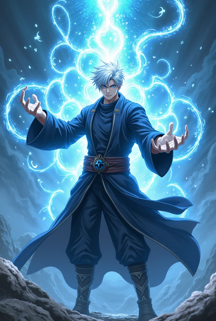 Gojo Satoru performing Domain Expansion
From Jujutsu Kaisen, make him do his hand signs