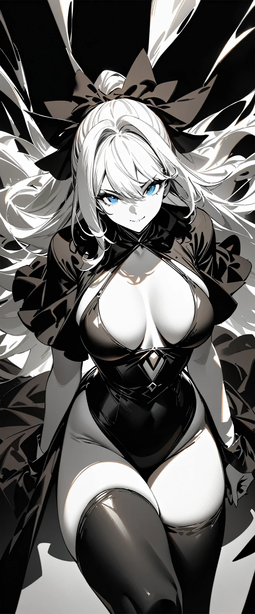(best quality:1.2, Very detailed, up-to-date, Energetic, Ultra-high resolution, High contrast, masterpiece:1.2, best quality, Best aesthetics), (((1 girl))), Sexy witch, Mature woman'body of, 诱人body of线条, Willow Waist, Witch robe, Witch Hat, An elegant robe with a red and black pattern., Slit Skirt, Dress with exquisite lace, gem, Details, Purple tent, Decorative purple flowers, dark palette, Insufficient lighting, Witch made potion, Magic circles and tapestries hanging on the wall,