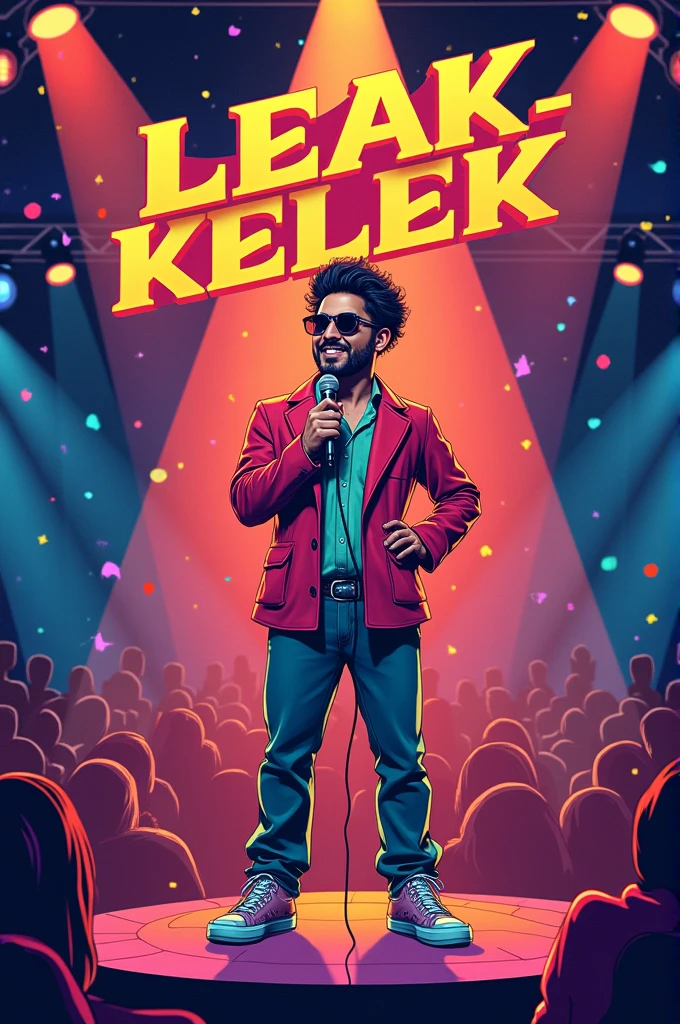 stand up comedy poster with the title "leak-kelek"