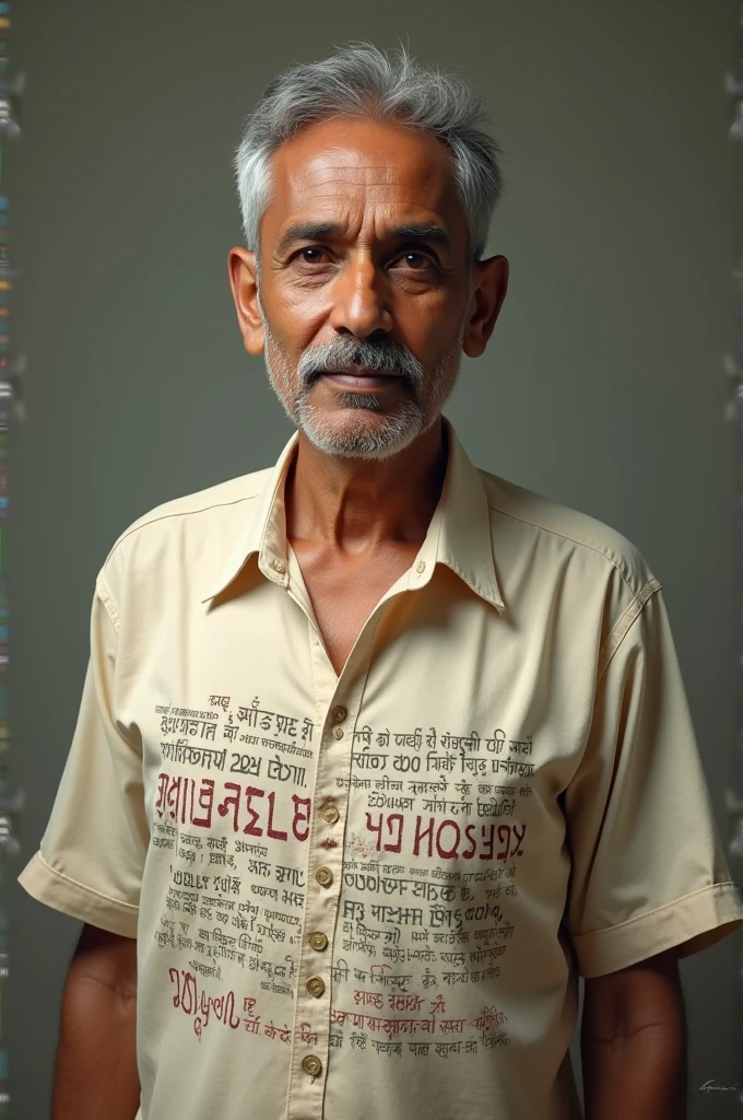 Gopal jee written on his shirt with beautiful quotes of independence in Hindi