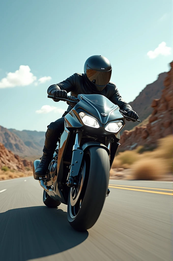 I'm riding a motorcycle