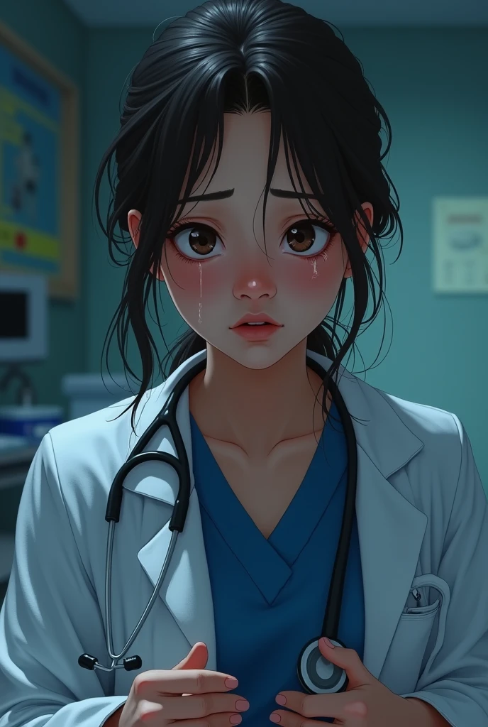 Women doctor crying