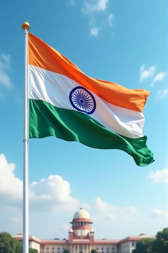 Indian flag flying 