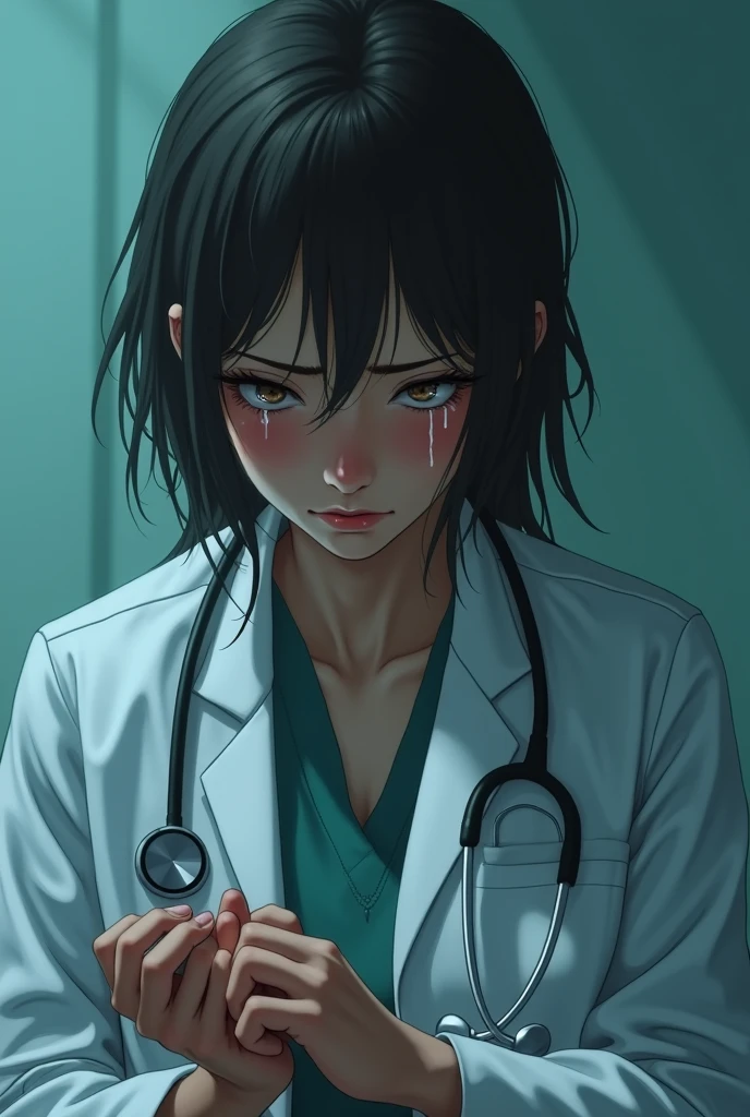 Women doctor crying 