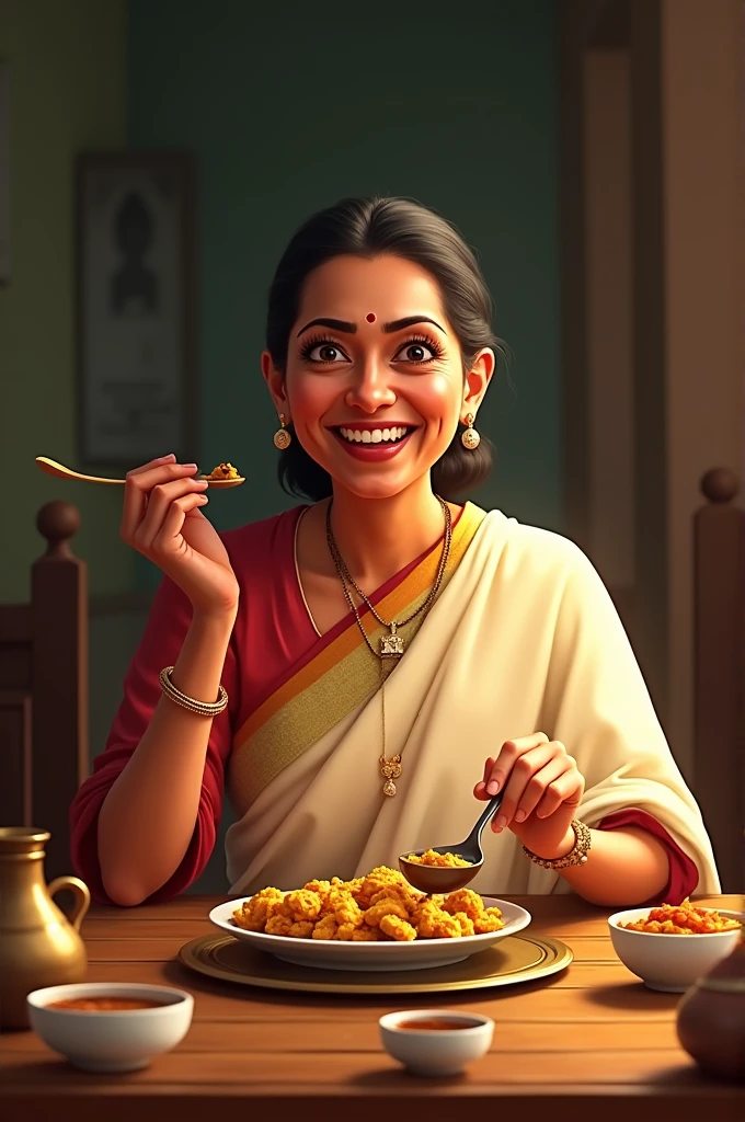 Mamata Banerjee eating Food