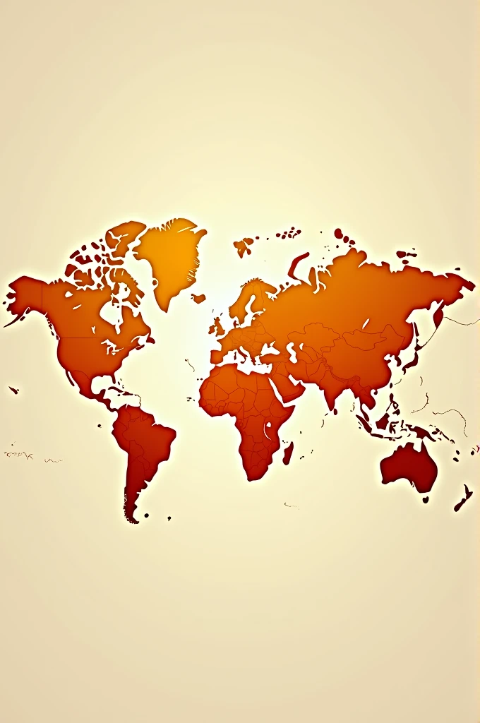 World map with saffron color