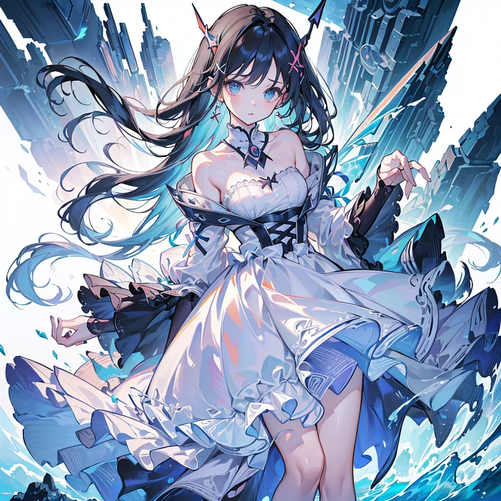 1girl,Depth of subject、Full HD、Delicate lines、Precision in the details、(((Masterpieces、Highest quality、Masterpiece、Official Art、Super detailed、Dynamic composition、Triangular composition、Square Composition、S composition、X Composition、Perfect Anatomy)))、Anime Style、Original Hairstyle and Hair Color、Cute Original Clothes、White background、
