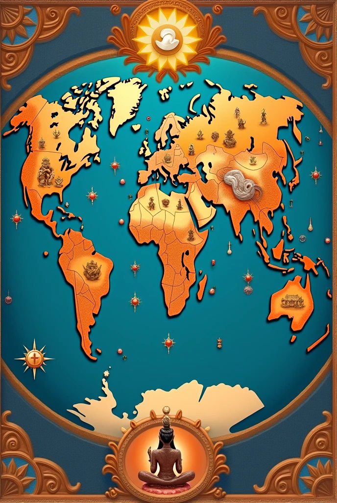 World map with Hinduism