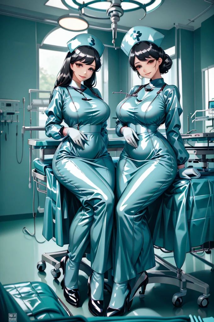 nurse uniform,hospital, latex nurse suit,nurses,busty,elbow gloves,labcoat,black hair woman,red eyes , gigantic ,medical instruments,asian nurse,two nurses,speculum,examination room,oversize ,big ass ,strap on, lay on table ,legs spreaded,giving birth,gyno chair , dentist,Milf,latex,black uniform,oversize breasts