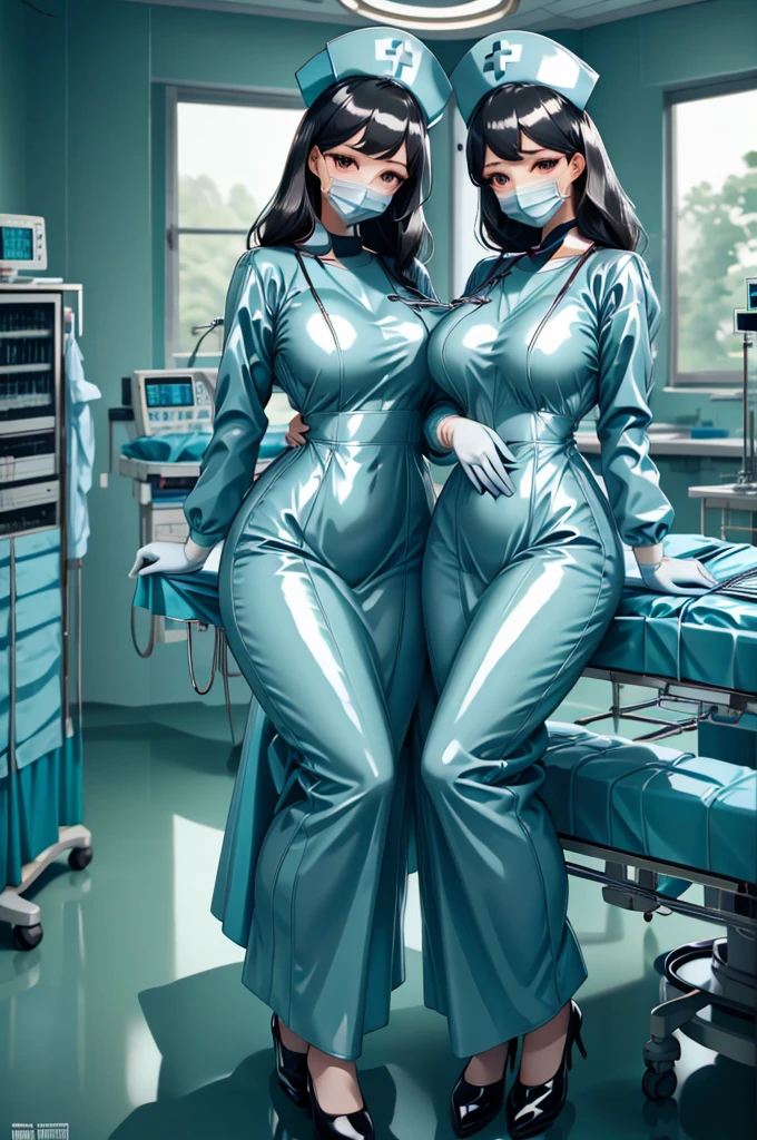 nurse uniform,hospital, latex nurse suit,nurses,busty,elbow gloves,labcoat,black hair woman,red eyes , gigantic ,medical instruments,asian nurse,two nurses,speculum,examination room,oversize ,big ass ,strap on, lay on table ,legs spreaded,giving birth,gyno chair , dentist,Milf,latex,black uniform,oversize breasts