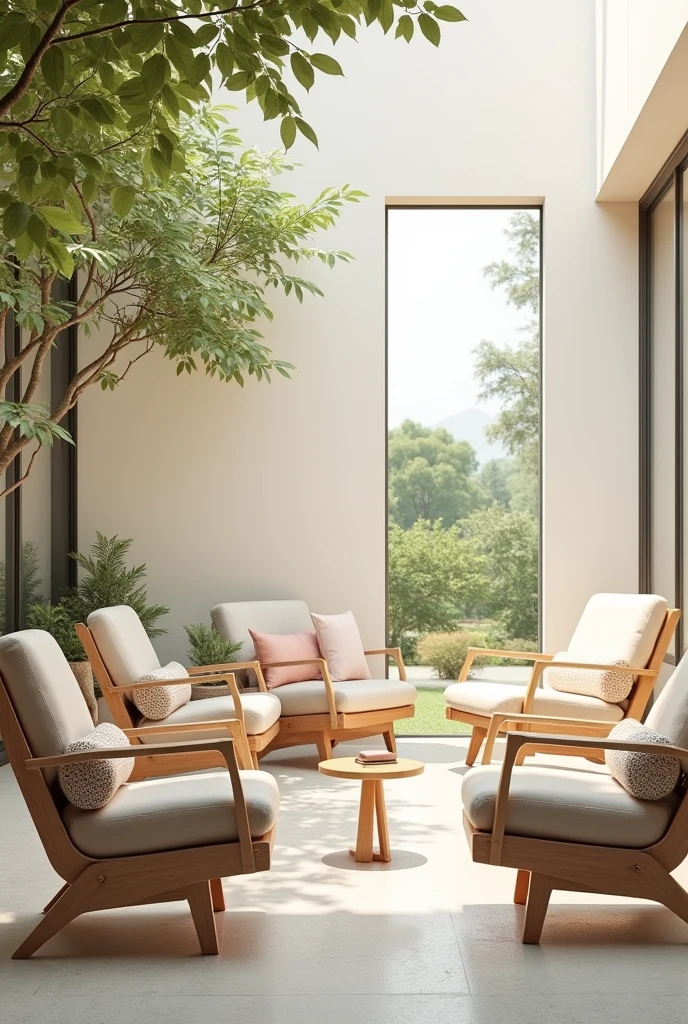 3. Furniture Proposal (Mood board)
concept: Comfortable furniture, Functional and safe for seniors.
furniture:
Ergonomic Chairs: High back chairs with armrests, Made from soft, supportive materials to ensure comfort and ease of use.
Adjustable Tables: Tables that can be adjusted in height for different uses, whether to eat, reading or manual activities.
Sofas with soft cushions: Deep, padded sofas with durable upholstery in warm tones, inviting rest and relaxation.
Outdoor Benches: Weatherproof benches in natural wood or metal for garden areas, Designed with comfortable seats and back support.
Small and mobile tables: Lightweight, portable tables that can be used for a variety of activities and are easy for seniors to move around.
Safety Features: Furniture should include rounded edges, Non-slip feet and sturdy construction to minimize risks.
Suggested Images: Photos of ergonomic chairs, adjustable tables, comfortable sofas, outdoor benches and small tables, along with security details.