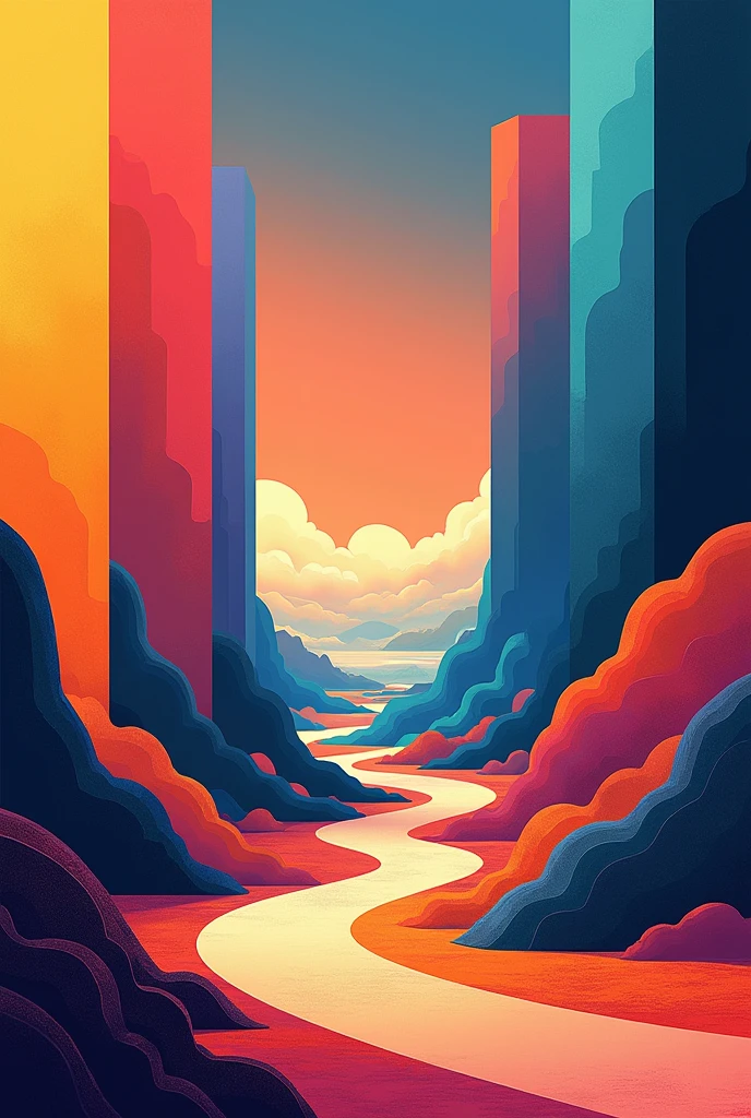 draw something that the four elements of art is shown (space, shape, line, and color)