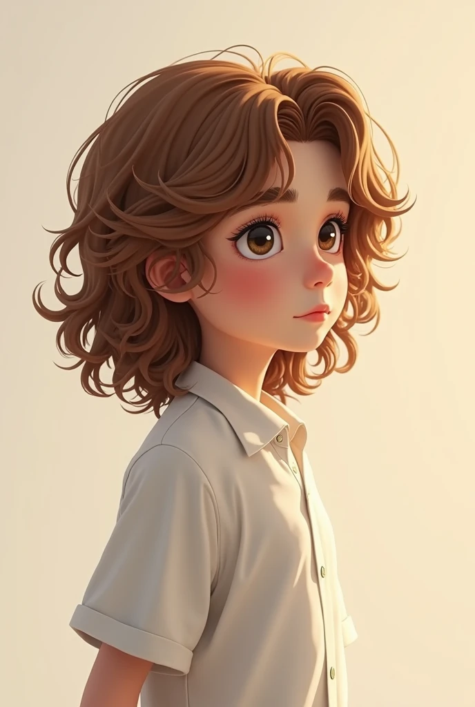 Create this boy with long wavy hair and style