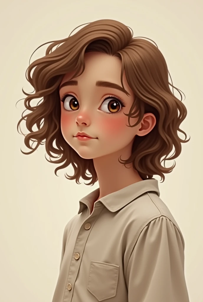 Create this boy with long wavy hair and style