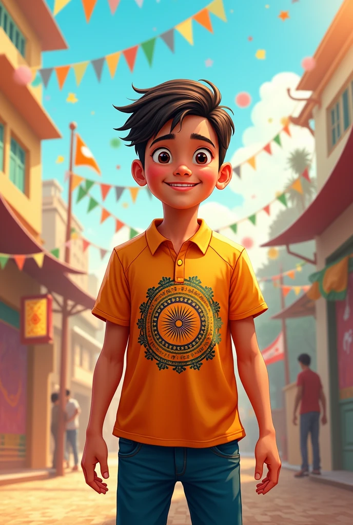 Aman name in shirt logo boy celebrate independence day
