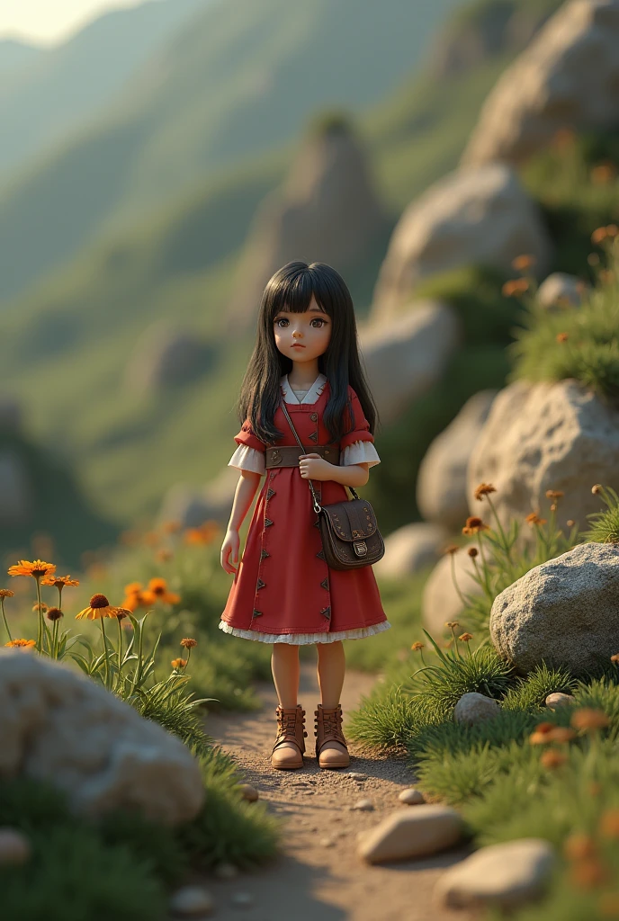 (masterpiece:1.2,Highest quality,Ultra HD,Super detailed),8k,wallpaper,(Photorealistic), Female miniature action figure,Isometric 3D Diorama,A vast diorama,Matte Paint,Gentle lighting