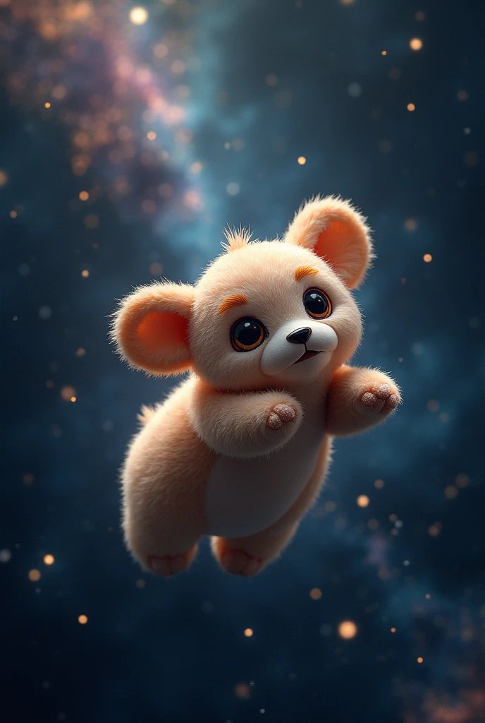 A stuffed animal in space
