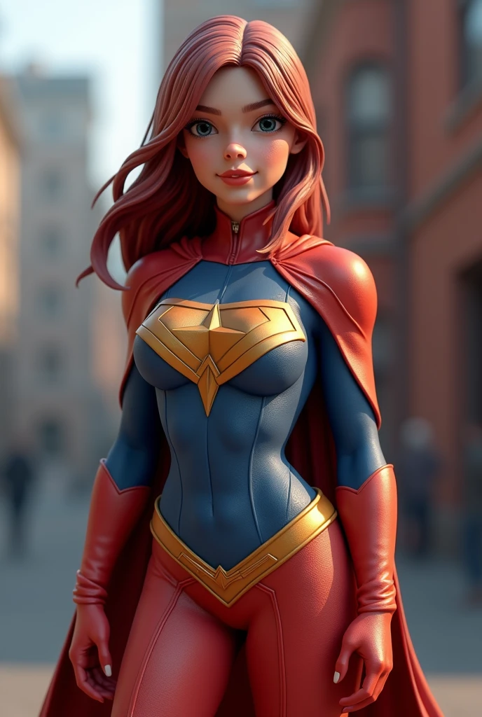 (masterpiece:1.2,Highest quality,Ultra HD,Super detailed),8k,wallpaper,(Photorealistic), Female superhero miniature action figure,Isometric 3D Diorama,A vast diorama,Matte Paint,Gentle lighting