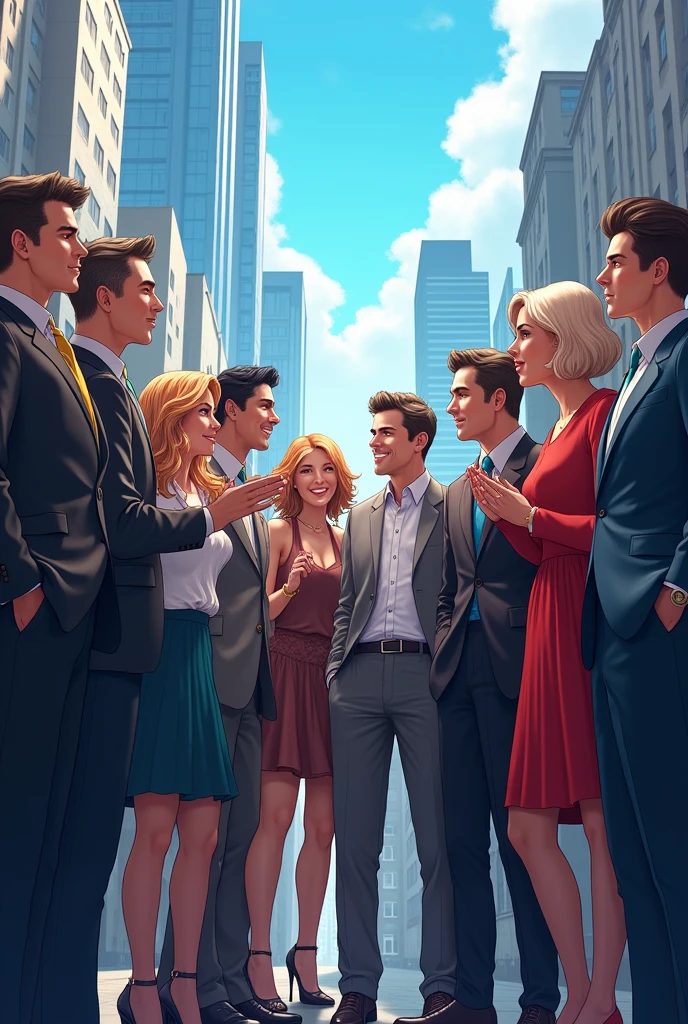 Twelve people standing in a group
