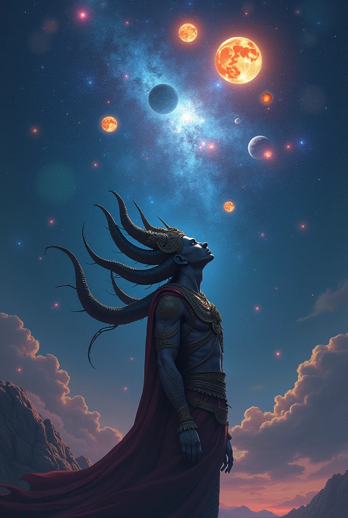 RAVANA seeing sky full of planets