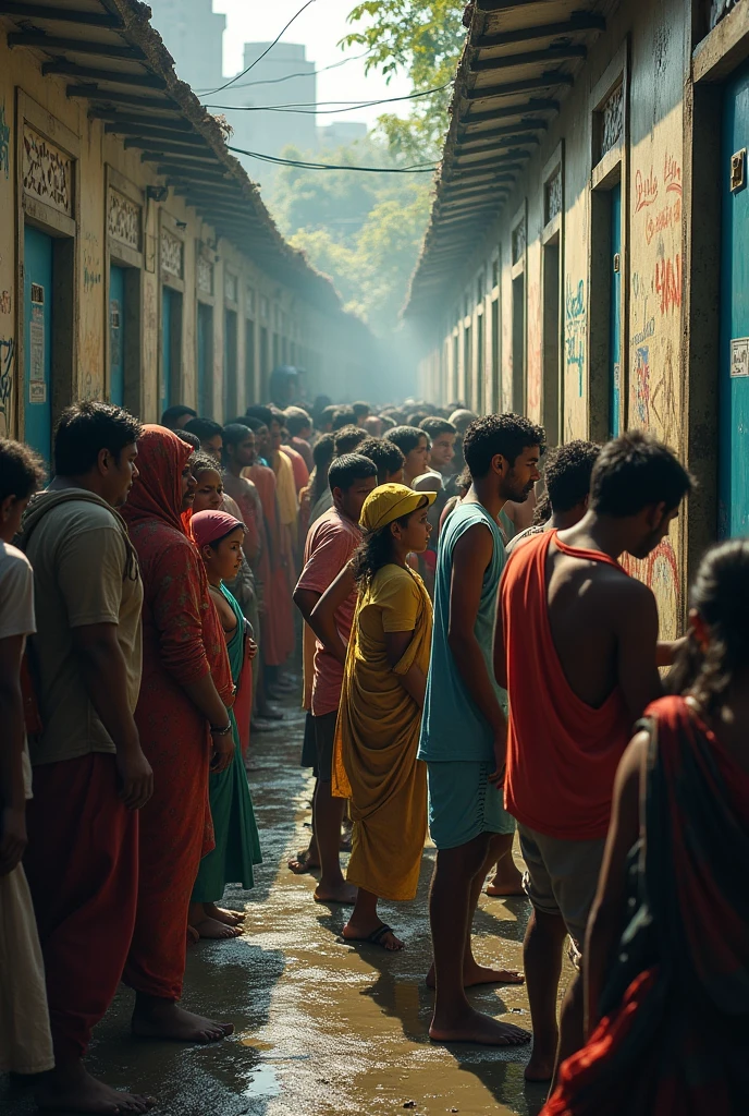Indian public toilet and too much crowd