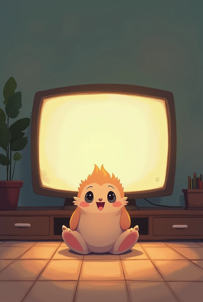 （Most of the background is solid color.），Simple little cute cartoon character picture below，Screen dim