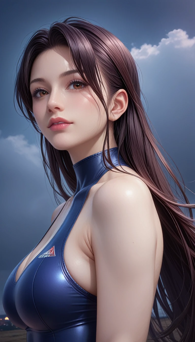 score_9, score_8_superior, score_7_superior, High-resolution CG illustration,A masterpiece in 32K resolution,Highest quality,it is really amazing,Very detailed,Ultra-high resolution,Ultra-realistic,Realistic,Increased depth of field,Cinematic lighting,
Sexy mature Japan woman,
Straight long hair with black hair,Ultra-detailed and beautiful face,Calm and gentle look,Beautiful brown eyes,Translucent white skin,Realistic skin texture,Great proportions,
Sexy high leg swimsuit,
Artistic design,Chic color scheme,Detailed fabric texture,
Dark overcast sky on a dull night,Dark clouds filling the sky,Thundercloud,Coastline at night,Stormy seas,delay々A desolate sandy beach that continues,
Beautiful bust up,Close-up of a clenched waist,Cinematic Angle,