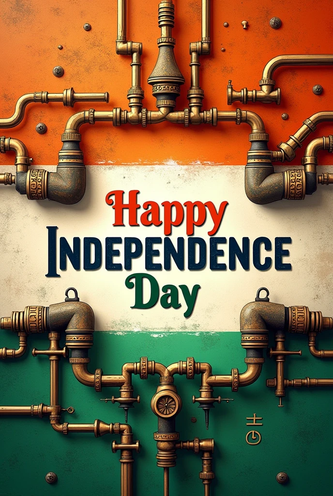 India independence day wish card and having hydrolics pipes indomaksson on it with wish written on it happy independence day