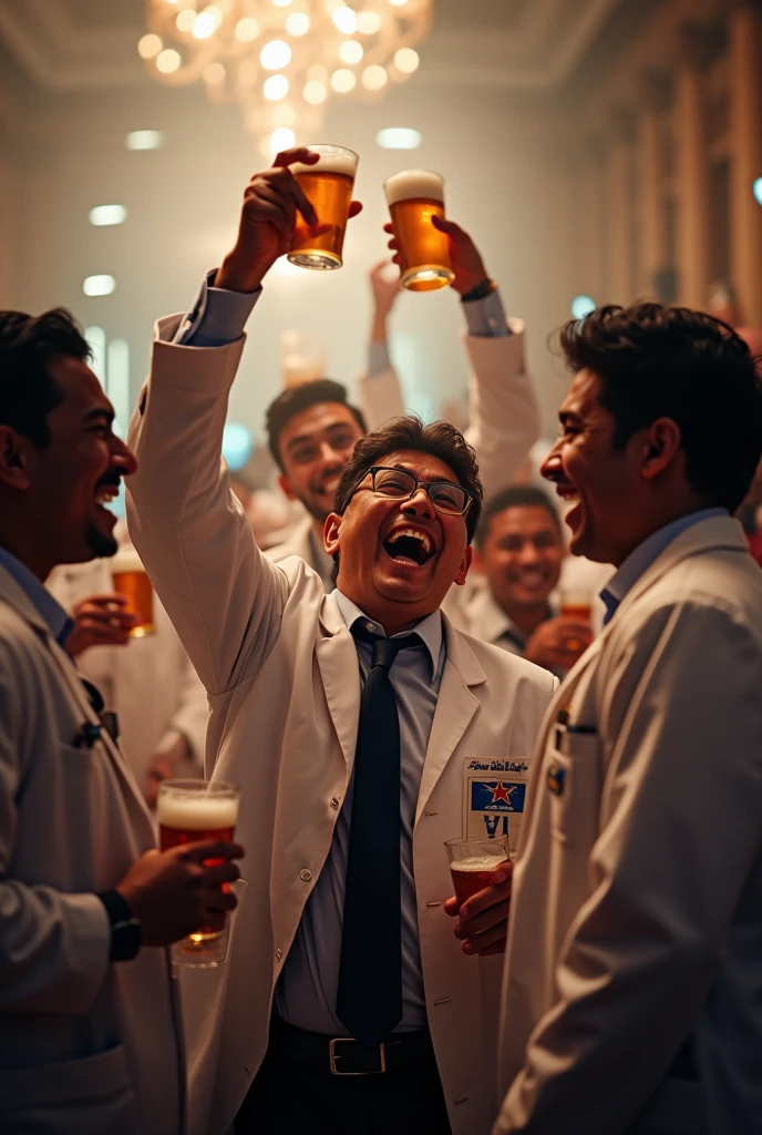 Nepalese mongolian doctors drinking beer and being wild in B.P kIHS convocation 